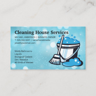 Carte De Visite Dame de nettoyage   Logo du service de nettoyage