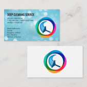 Carte De Visite Dame de nettoyage | Logo du service de nettoyage (Devant / Derrière)