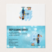Carte De Visite Dame de nettoyage | Service de nettoyage (Extérieur déplié)