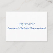 Carte de visite, Dame du ménage (Dos)