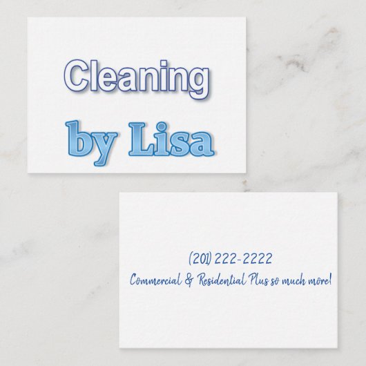 Carte de visite, Dame du ménage (Devant / Derrière)