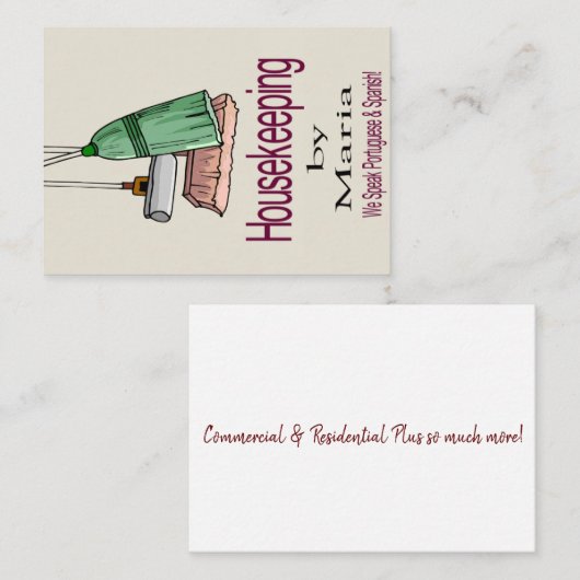 Carte de visite, Dame du ménage (Devant / Derrière)