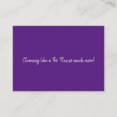 Carte de visite, Dame du ménage (Dos)