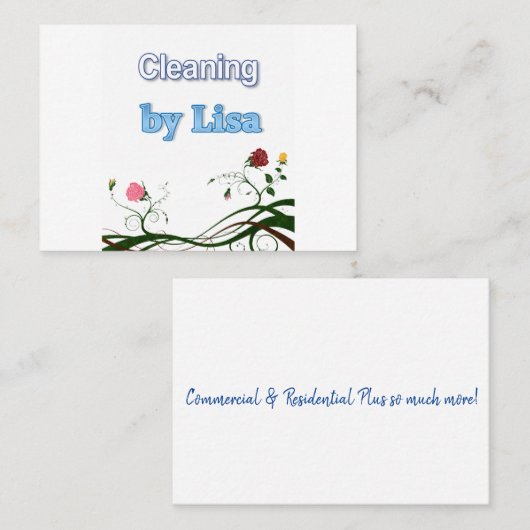 Carte de visite, Dame du ménage (Devant / Derrière)