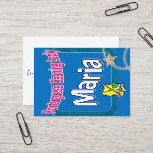 Carte de visite, Dame du ménage (Devant/Arrière en situation)