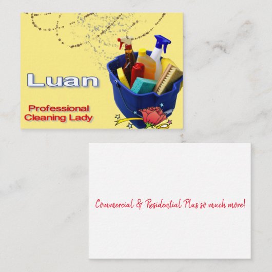 Carte de visite, Dame du ménage (Devant / Derrière)