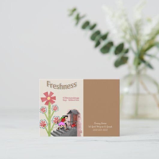 Carte de visite, Dame du ménage (Debout devant)