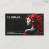 Carte De Visite Dame élégante en rouge (Dos)