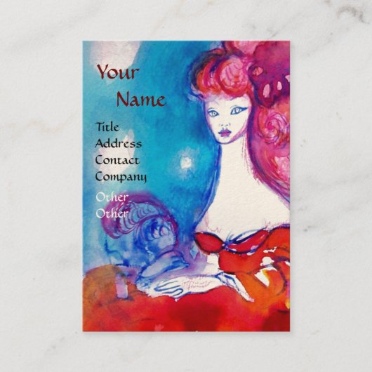 Carte De Visite DAME EN ROUGE, Beauté, Salon, Spa, Artiste de maqu (Devant)