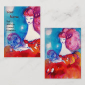 Carte De Visite DAME EN ROUGE, Beauté, Salon, Spa, Artiste de maqu (Devant / Derrière)