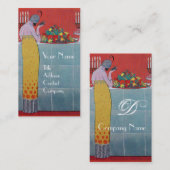 CARTE DE VISITE DAME ET FRUITS PLANIFICATEUR DE MARIAGE ART DÉCO P (Devant / Derrière)