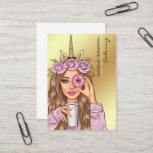 Carte de visite Dame Licorne Fantaisiste pour Trai