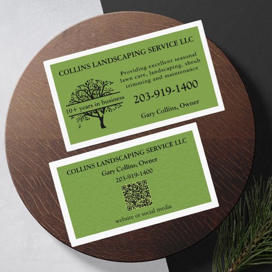 Carte de visite d'aménagement paysager pour l'entr