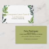 Carte de visite d'aménagement paysager simple (Devant / Derrière)