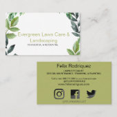 Carte de visite d'aménagement paysager simple (Devant / Derrière)