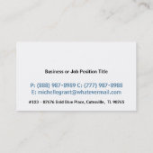 Carte De Visite Dames bleues impertinentes de regard de parties (Dos)