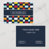 Carte De Visite Damier Coloré (Devant / Derrière)