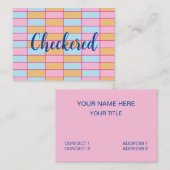 Carte De Visite Damier Coloré (Devant / Derrière)