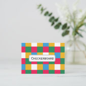 Carte De Visite Damier de fête coloré (Debout devant)