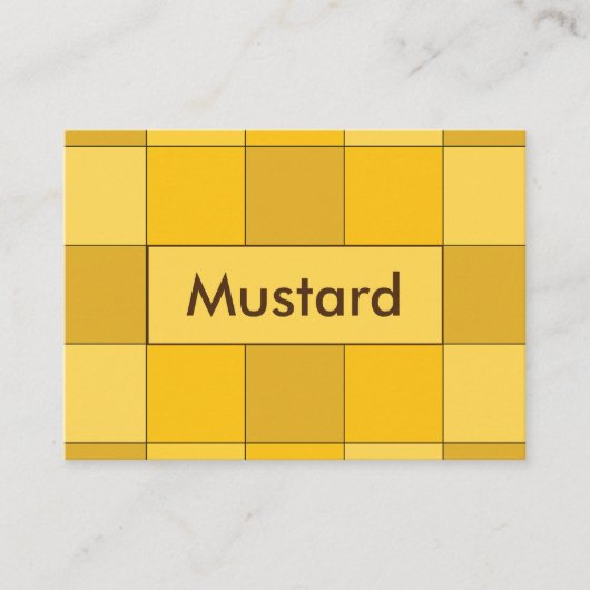 Carte De Visite Damier jaune moutarde (Devant)