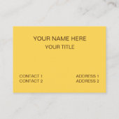 Carte De Visite Damier jaune moutarde (Dos)