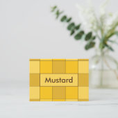 Carte De Visite Damier jaune moutarde (Debout devant)