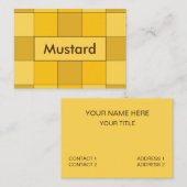 Carte De Visite Damier jaune moutarde (Devant / Derrière)