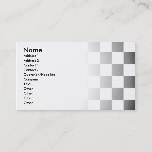 Carte De Visite Damier texturisé simple (Devant)