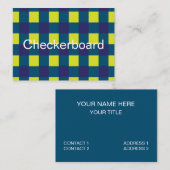 Carte De Visite Damier Vert Bleu Marine (Devant / Derrière)
