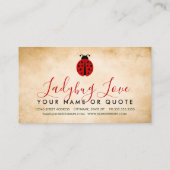 carte de visite d'amour de coccinelle (Dos)