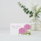 Carte de visite d'amour de pivoine (blanc) (Debout devant)