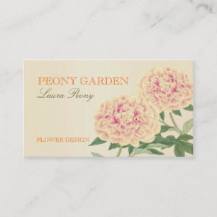 Carte de visite d'amour de pivoine (orange)
