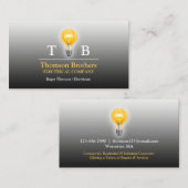 Carte de visite d'ampoule électrique (Devant / Derrière)