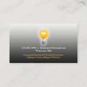 Carte de visite d'ampoule électrique (Dos)