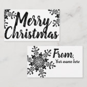 carte de visite d'amusement de flocon de neige de (Devant / Derrière)