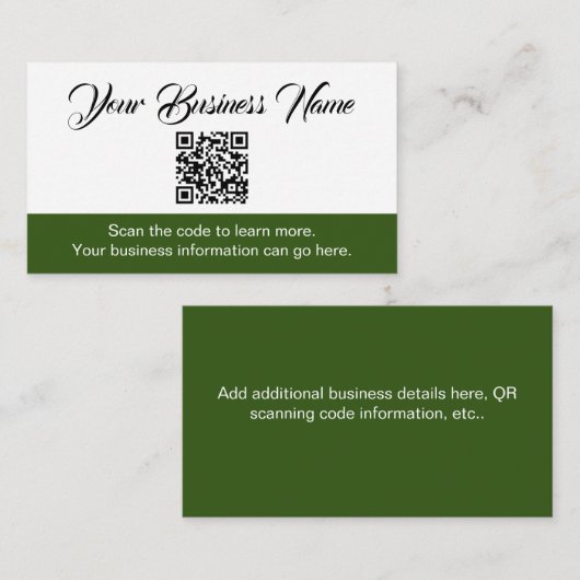 Carte de visite d'analyse de code QR (Devant / Derrière)