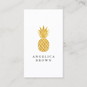 Carte de visite d'ananas Faux Gold Parties scintil