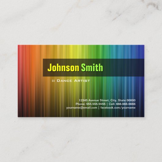 Carte De Visite Dance Artist - Stylish Rainbow Colors (Devant)