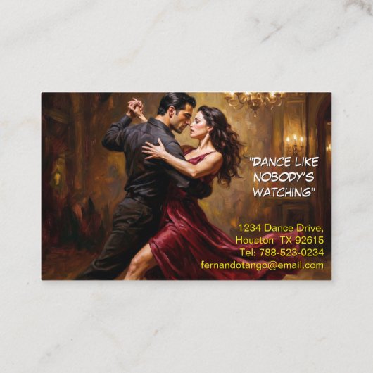 Carte De Visite Dance Tango Instructor  (Dos)