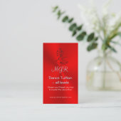 Carte De Visite Dance Tutor, Monogram, Dancers Logo sur Red (Debout devant)