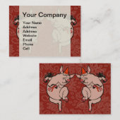 Carte De Visite Dancing Pig Antique Cute Danseuse (Devant / Derrière)