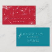 Carte De Visite Dandelion Confetti Blue Turquoise Red Therapy (Devant / Derrière)