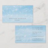 Carte De Visite Dandelion Confetti Blue Watercolor Therapy (Devant / Derrière)