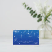 Carte De Visite Dandelion Confetti Cobalt Blue Glam Ombre Event (Debout devant)