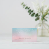 Carte De Visite Dandelion Confetti Pink Pantone Ombre (Debout devant)