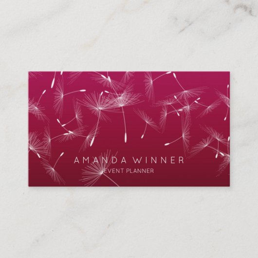 Carte De Visite Dandelion Confetti Rubin Pastel Ombre Event Planne (Devant)