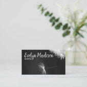 Carte De Visite Dandelion sur le Arrière - plan noir (Debout devant)