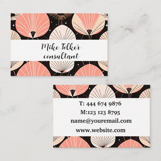 Carte De Visite Dandelions -Mi-siècle- Design moderne rétro (Devant / Derrière)