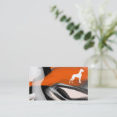 Carte De Visite Dane moderne abstrait Orange (Debout devant)