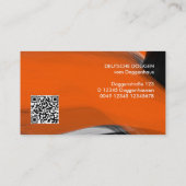 Carte De Visite Dane moderne abstrait Orange (Dos)